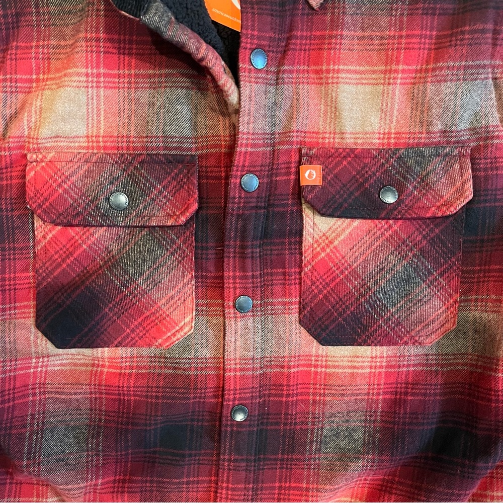 NWT THE AMERICAN OUTDOORSMAN Sherpa Bonded Flannel Shirt‎ Jacket - Picture 3 of 4